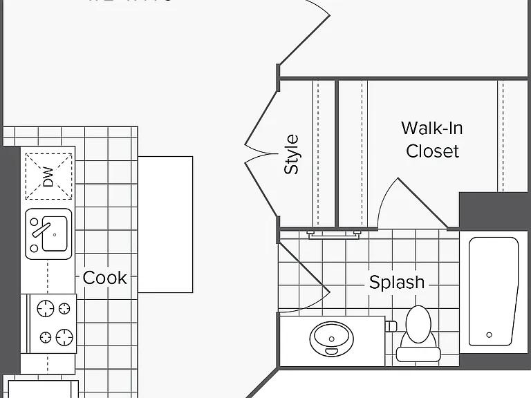 1 BR x 1 BA - J Floorplan 1 BR x 1 BA - J Floorplan