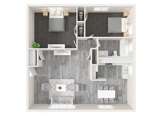 Floor plan 2 Bedroom, 1 Bathroom