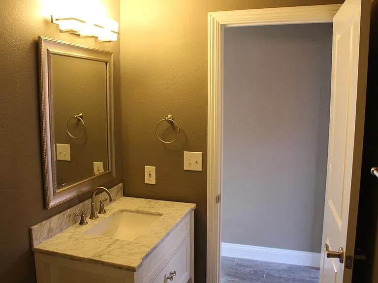 MARBLE TOP BATHROOM VANITY