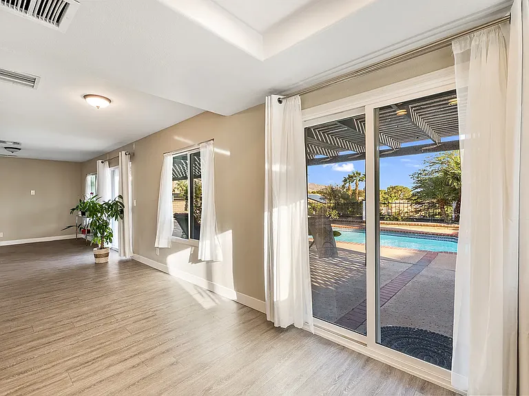 View of pool from Living Room