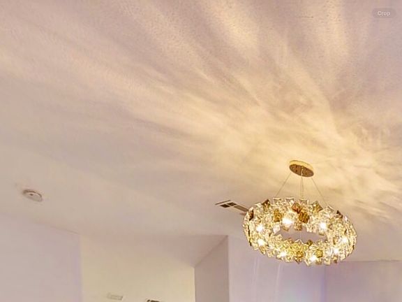 Master bedroom Krystal chandelier.