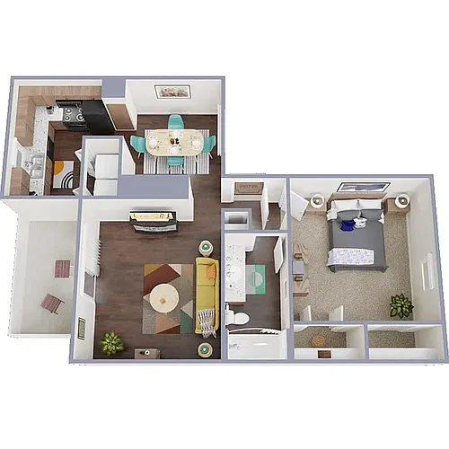 Floor plan One Bedroom Furnished