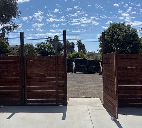 Closed private fenced entrance and yard