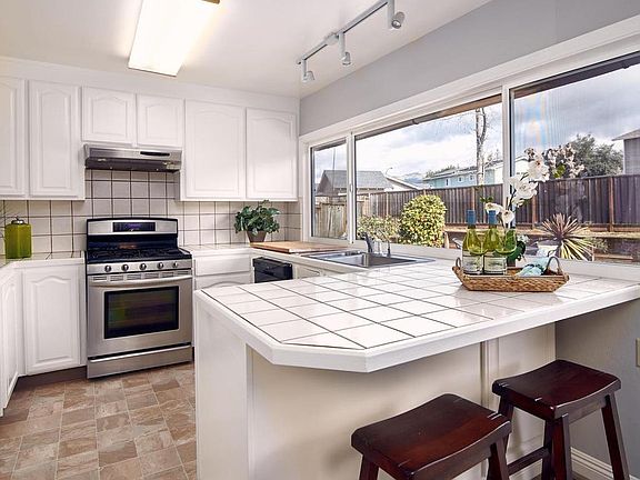 kitchen overlooking yard