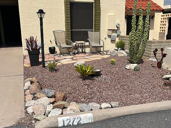 New front landscaping and plantings.
