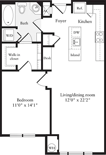 Floor plan 1 Bedroom H