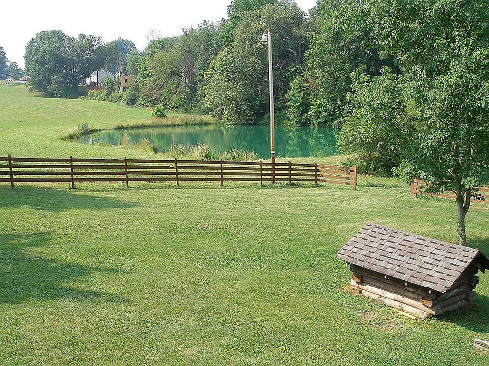 side yard facing the pond