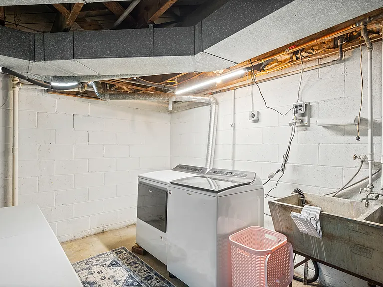 Full basement with laundry