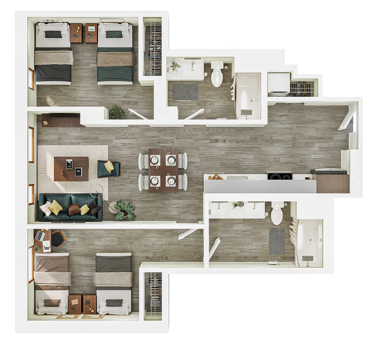 Floor plan 2 Bedroom B7