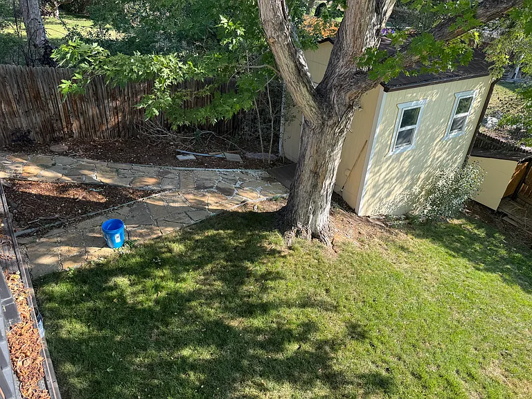 View from deck to shed
