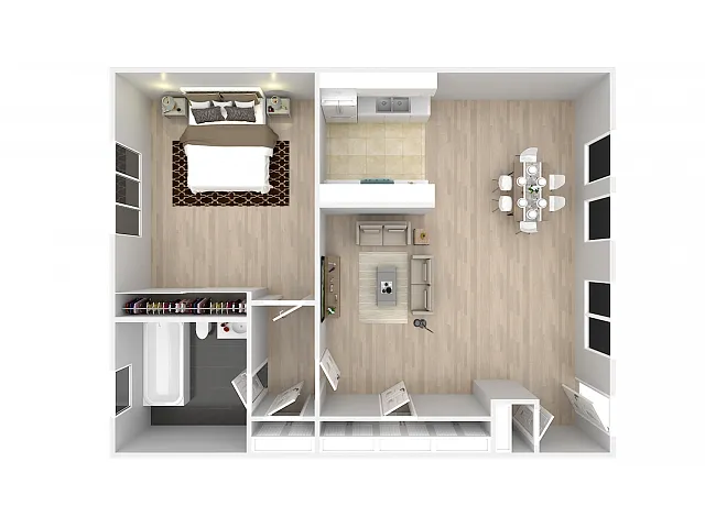 Floor plan 1 Bedroom 1 Bathroom Large