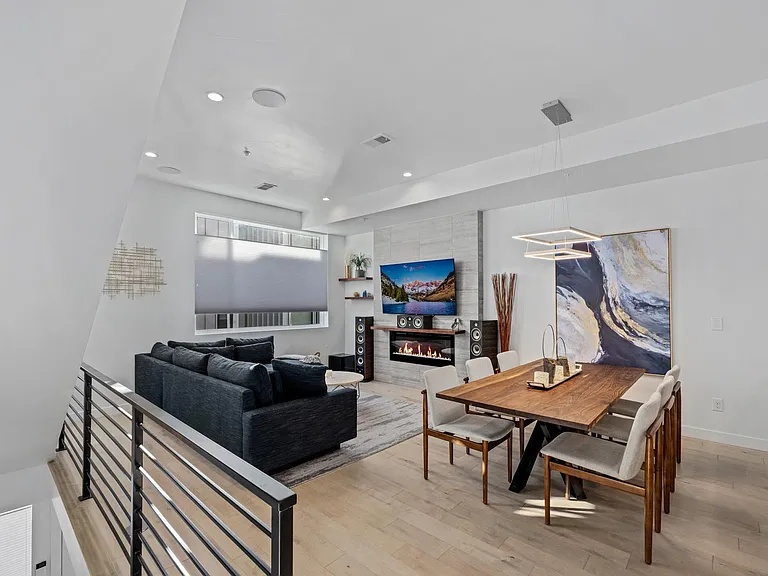 Living Room with Fireplace and Pre-wired for Surround Sound Audio