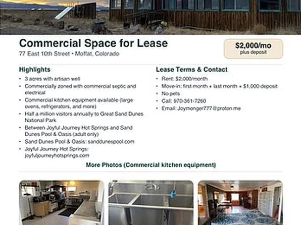 77 10th St, Moffat, CO 81143