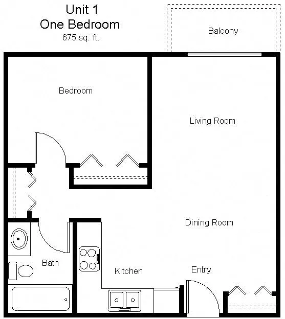 Floor plan 1 Bedroom H