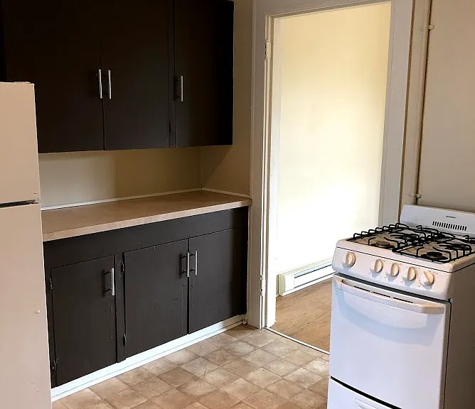 Plenty of countertop space, full fridge and cabinet storage