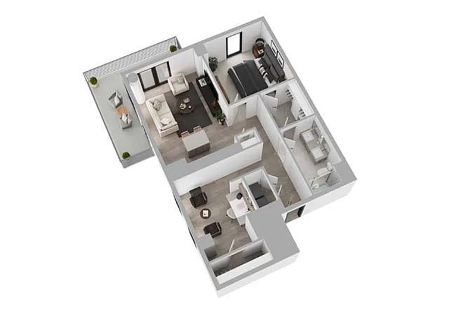 Floor plan 1B+D01