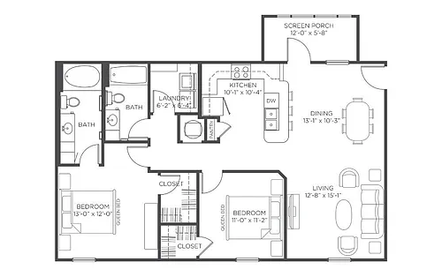 Floor plan 2b2bc