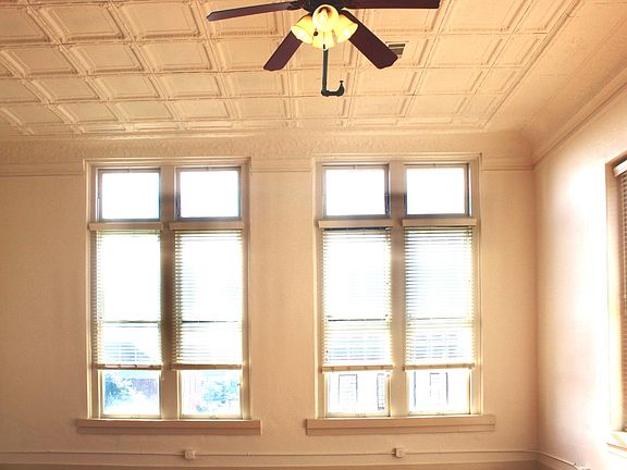 Large windows with a view of Main Street.