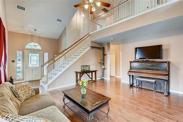 Beautiful living room with high ceilings