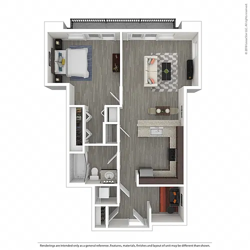 Floor plan 1x1 + Den B