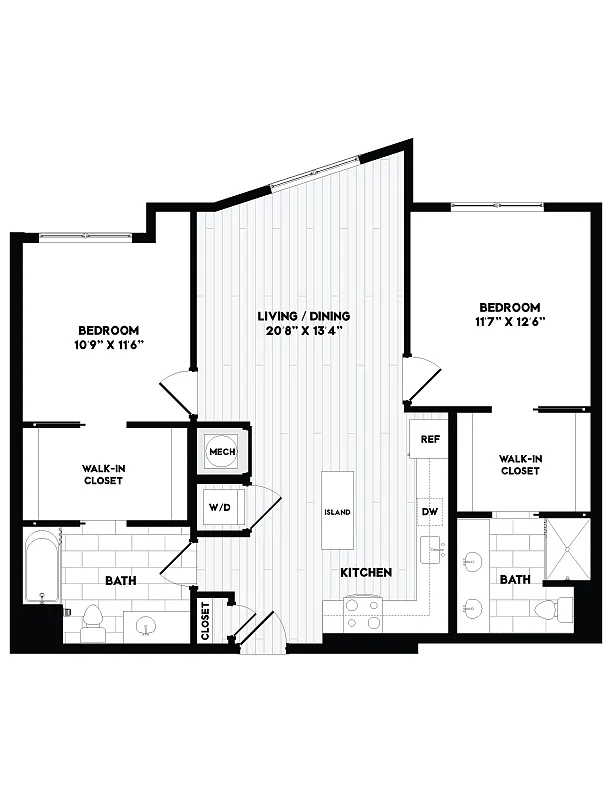 Floor plan 2 Bed/2 Bath-B5