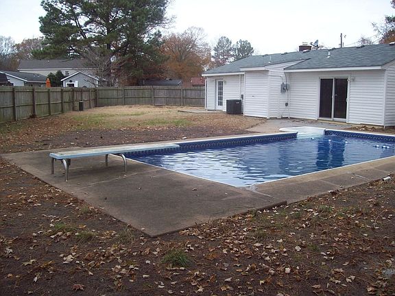 Pool in backyard