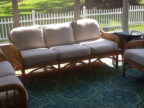 Screened porch seating