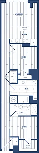 Floor plan 2 Bed/2 Bath Junior-H-213