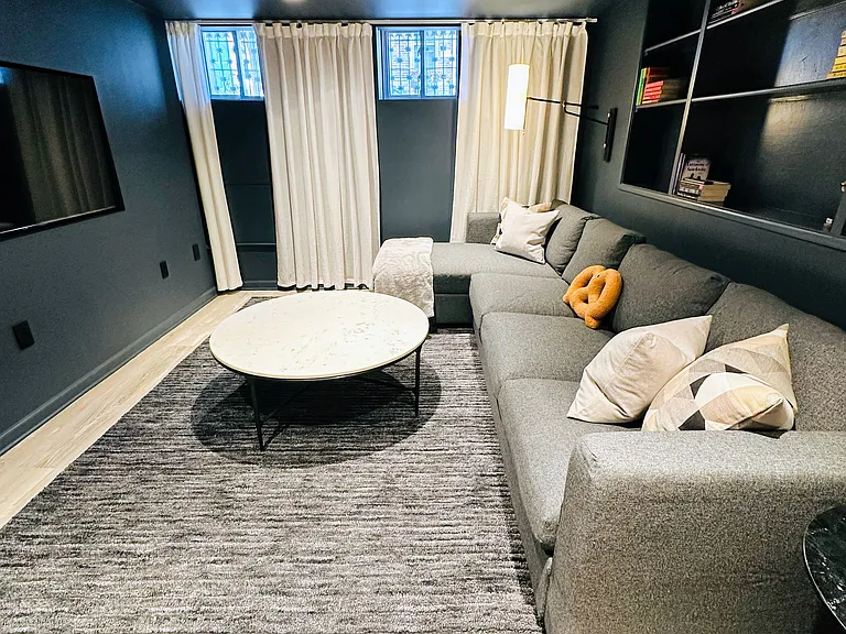 Basement with big screen TV