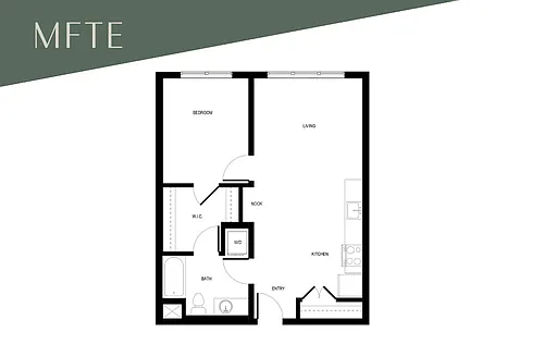 Floor plan 1x1 C7 - MFTE 70%