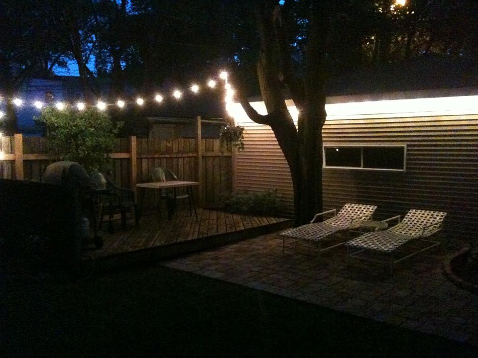 Backyard at night