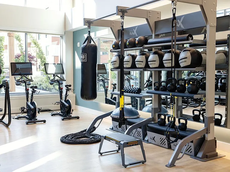 Fitness center with strength equipment