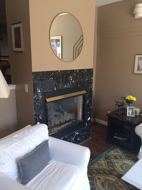 Living Room with 2-sided gas fireplace