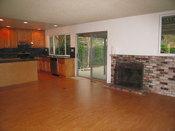 family room open to kitchen