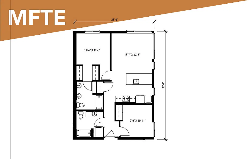 Floor plan MFTE 2 Bedroom - C6