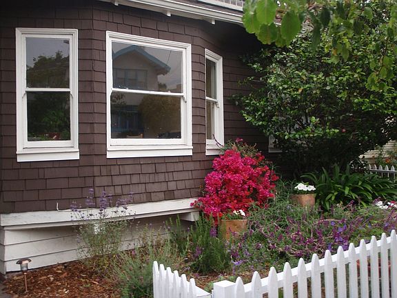 No water front yard, with drip system for new plants