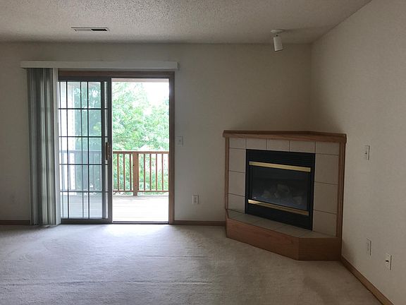 Gas Fireplace with Sliding Glass Doors