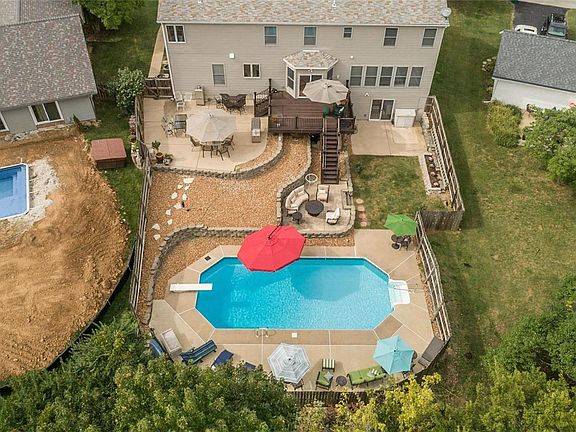 Bird's eye view of the rear yard.