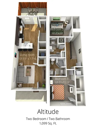 Floor plan 2 bedroom 2 bathroom