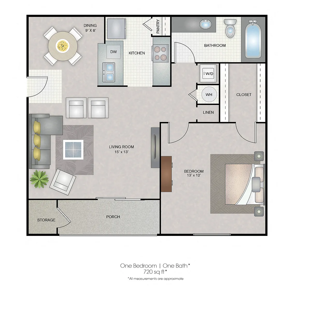 Floor plan Medium One Bedroom