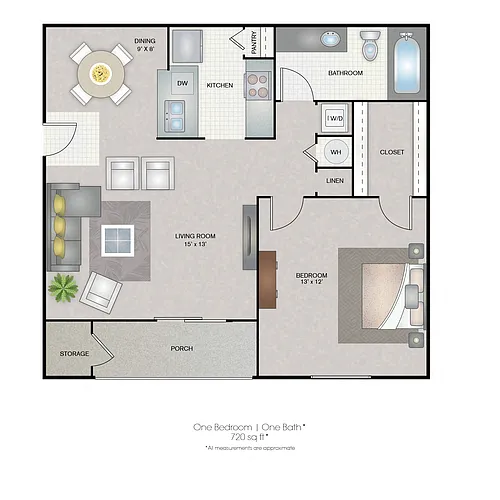 Floor plan Medium One Bedroom