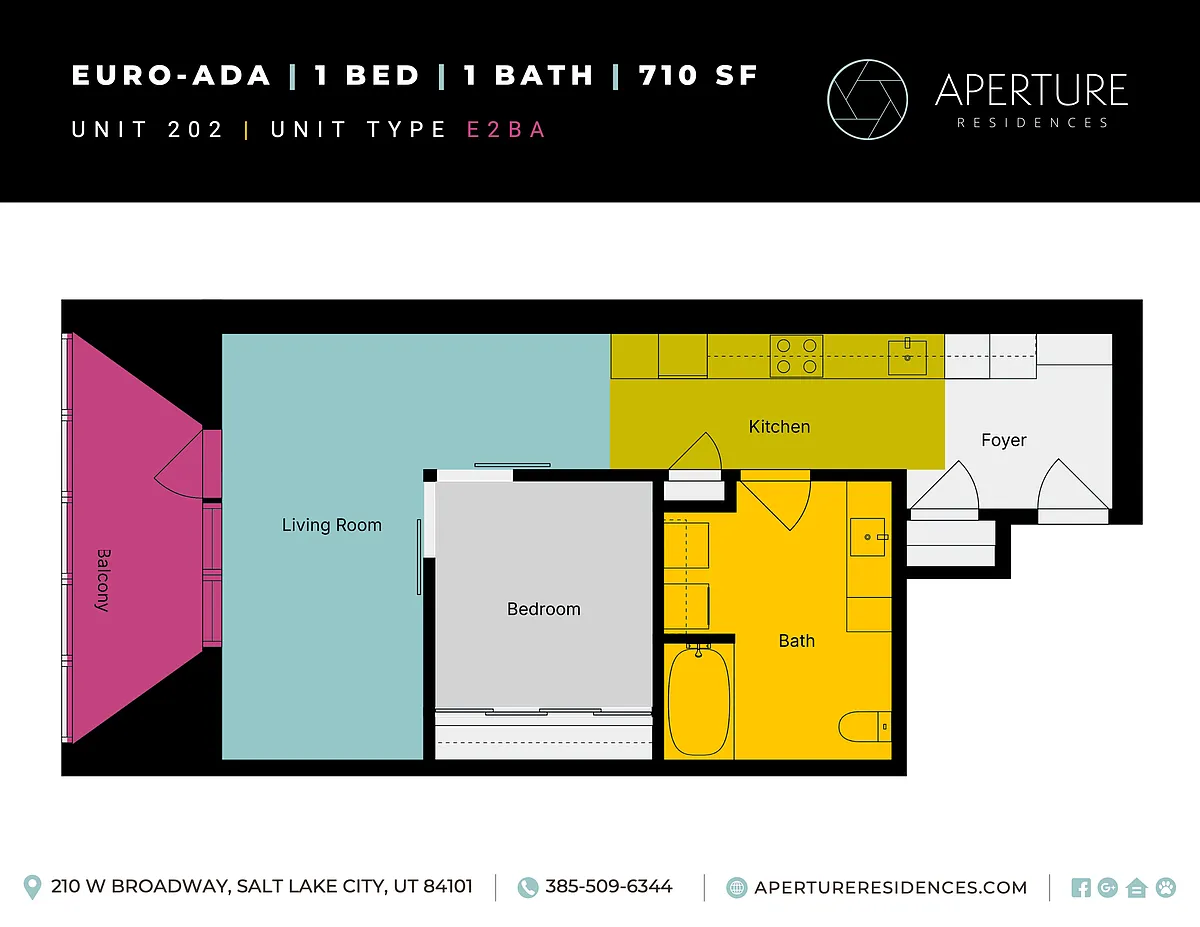 Floor plan 1x1 Euro-ADA