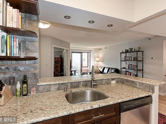 Kitchen flows into the living spae