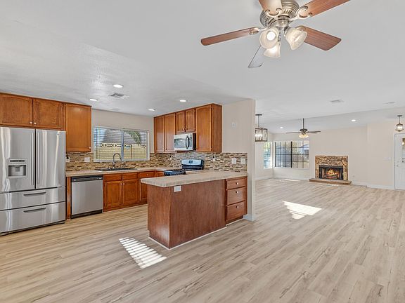 Kitchen with stainless steel appliances