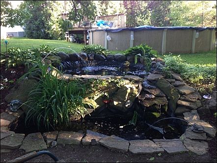 pool w/deck; cascading ponds