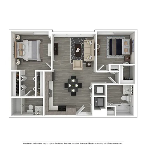 Floor plan 2 Bedrooms, 2 Bathrooms
