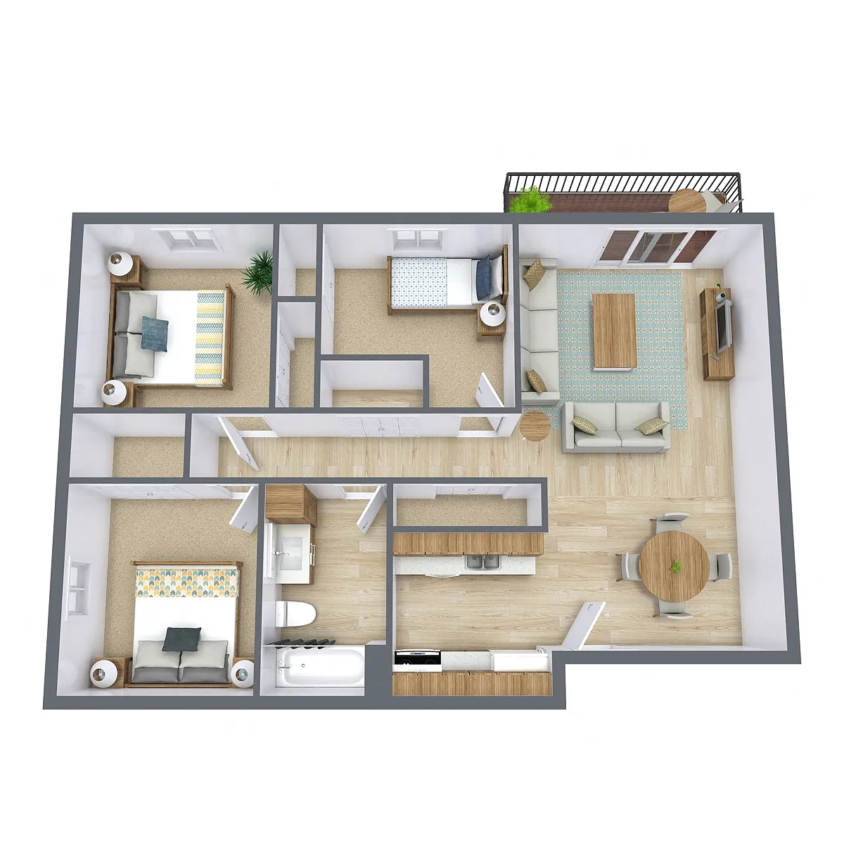 Floor plan Three Bedroom 31A