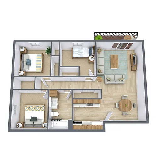 Floor plan Three Bedroom 31A