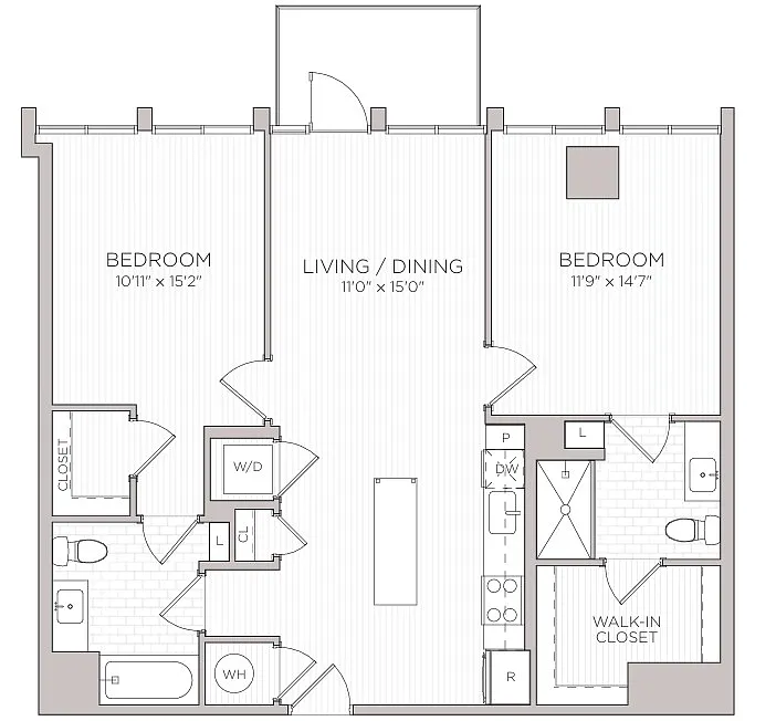 Floor plan B2 WDU 80% - Call For Income Restriction