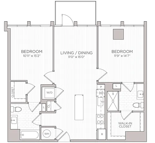 Floor plan B3 WDU 100% - Call For Income Restriction